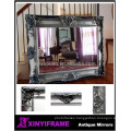 European Style Decorative Wood Large Mirror Bathroom Mirror